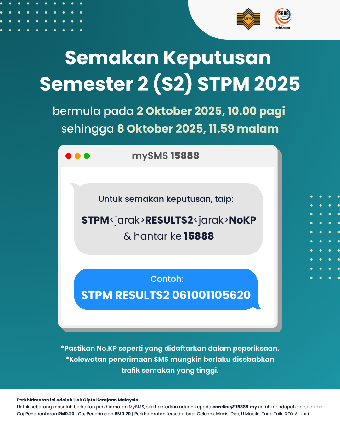 Semakan Keputusan Semester 2 (S2) STPM 2025