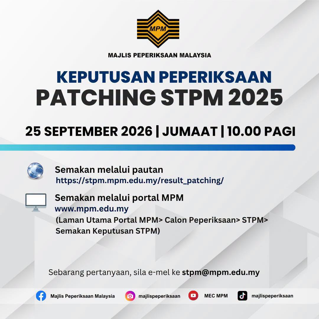 Keputusan Peperiksaan Patching STPM 2025