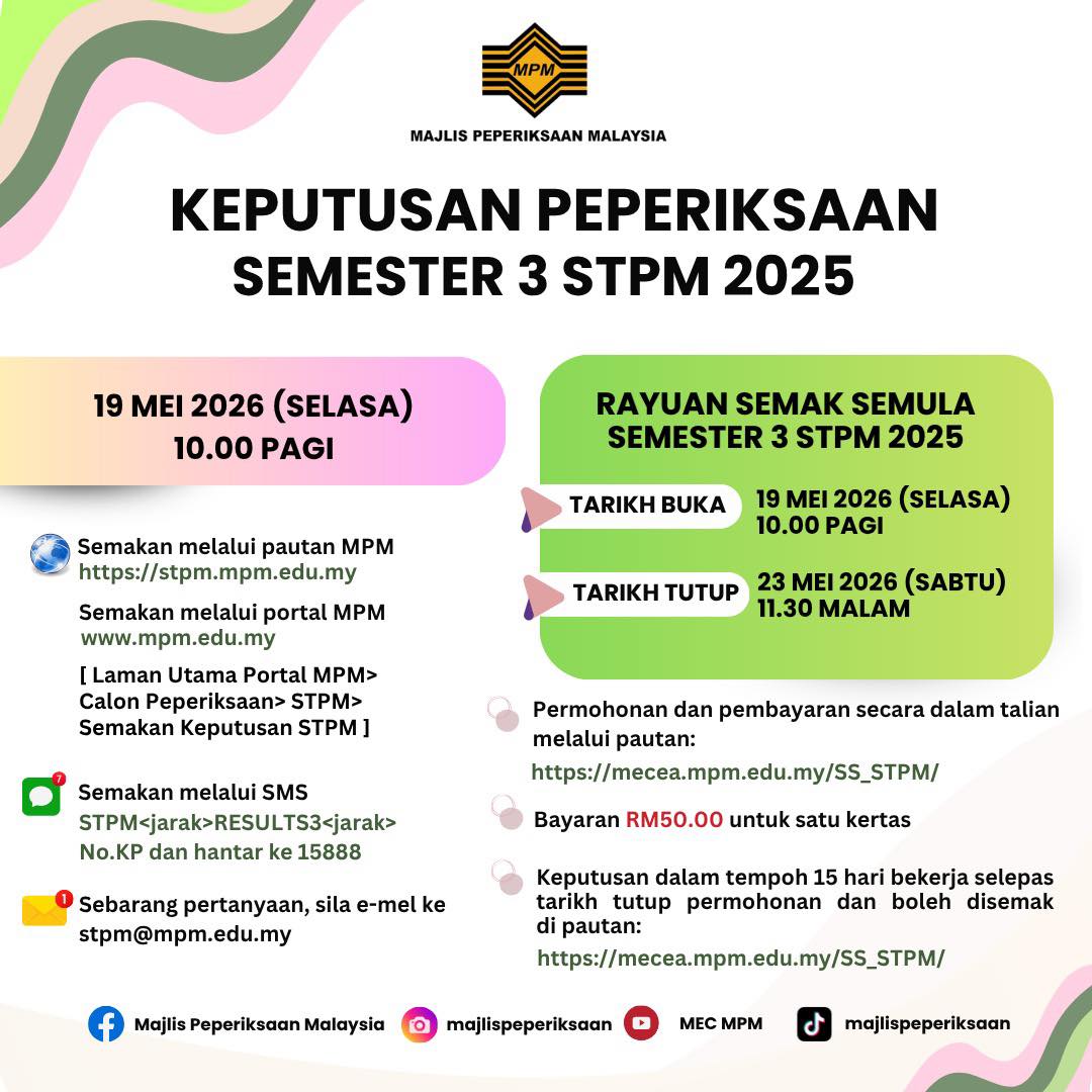 Keputusan STPM S3 2025